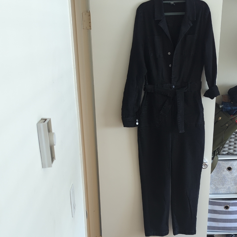 PAIGE Black Button-Up Jumpsuit